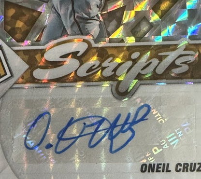 2022 Panini Mosaic ONEIL CRUZ Scripts Signed PRIZM SC-OC Mint Auto Pirates RC Sp