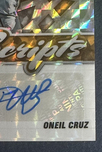 2022 Panini Mosaic ONEIL CRUZ Scripts Signed PRIZM SC-OC Mint Auto Pirates RC Sp