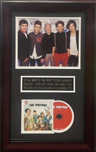 One Direction Band Signed Up All Night CD Framed Harry Styles Liam Payne Steiner