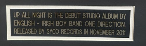 One Direction Band Signed Up All Night CD Framed Harry Styles Liam Payne Steiner