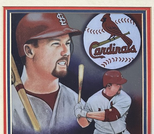 Mark McGwire Cardinals Framed Highland Mint Chrome Litho Coin LE Facsimile Auto