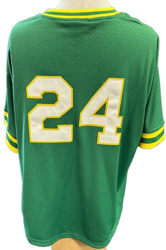 Ricky Henderson Oakland Athletics Green Mitchell & Ness Authentic Jersey SZ 2XL