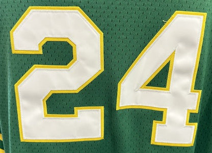 Ricky Henderson Oakland Athletics Green Mitchell & Ness Authentic Jersey SZ 2XL