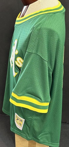 Ricky Henderson Oakland Athletics Green Mitchell & Ness Authentic Jersey SZ 2XL