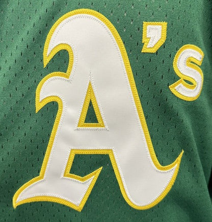 Ricky Henderson Oakland Athletics Green Mitchell & Ness Authentic Jersey SZ 2XL