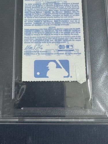 1998 ALDS Ticket Stub Game 1 Yankees Joe Torre Mint Auto Mariano Rivera Save PSA
