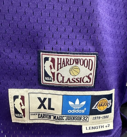 Magic Johnson Lakers Purple Adidas Hardwood Classics Rookie 1979 Jersey #32 XL
