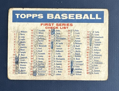1957 topps baseball checklist 1st & 2nd Series Bazooka Bubble Gum Back  Checked
