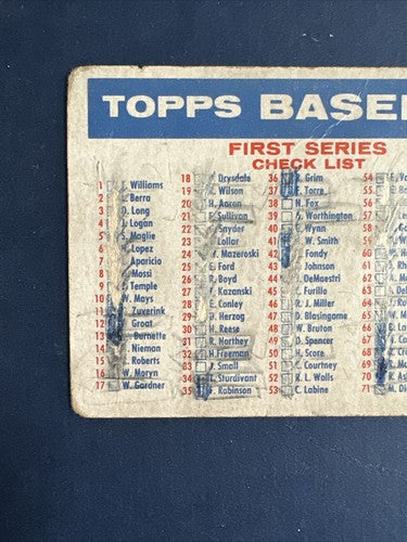 1957 topps baseball checklist 1st & 2nd Series Bazooka Bubble Gum Back  Checked