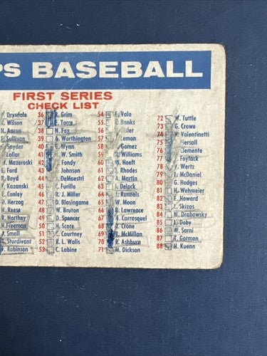 1957 topps baseball checklist 1st & 2nd Series Bazooka Bubble Gum Back  Checked