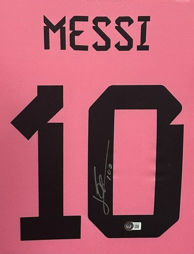 Lionel Messi Signed Inter Miami Adidas Soccer Jersey Framed Autograph BAS LOA