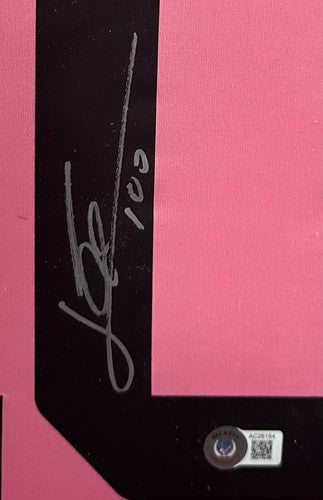 Lionel Messi Signed Inter Miami Adidas Soccer Jersey Framed Autograph BAS LOA