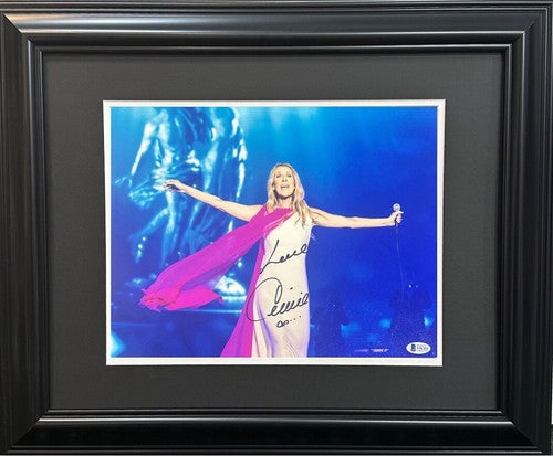 Celine Dion Hand Signed 11x14 Framed Photo Love Mint Autograph BAS COA