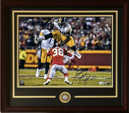 Najee Harris Signed 16x20 Framed Hurdle Photo Steelers Autograph Fanatics COA