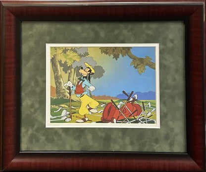 Walt Disney Goofy Golf 17x14 Framed Litho Photo Matted In  Green Suede