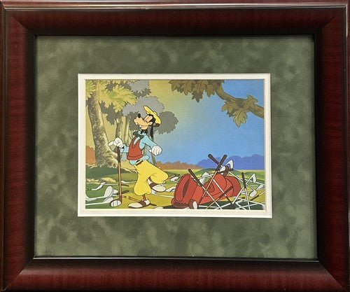 Walt Disney Goofy Golf 17x14 Framed Litho Photo Matted In  Green Suede