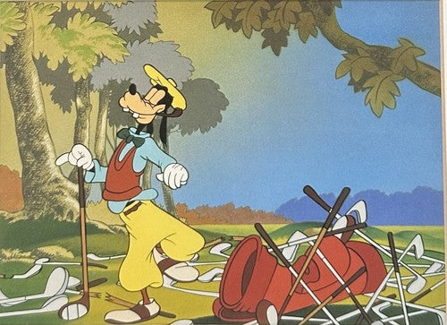 Walt Disney Goofy Golf 17x14 Framed Litho Photo Matted In  Green Suede