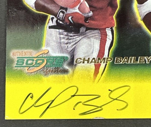 Champ Bailey 1999 Score Rookie Preview Autographs On Card Auto Hof Has Some Wear