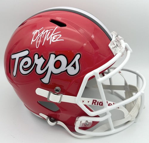 DJ Moore Signed Red Maryland Terrapins Speed Rep FS Helmet Bears Autograph BAS