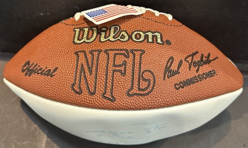 Joe Montana Signed Football 49ers SB The Catch Hand Drawn Play Auto HOLO Coa LE