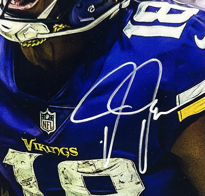 Justin Jefferson Signed 16x20 Framed Photo Scream Vikings Autograph BAS COA
