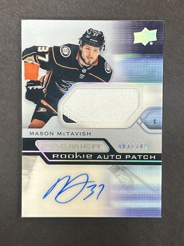 2021-22 Upper Deck Premier Mason McTavish Acetate Rookie Patch Auto /249 Mint
