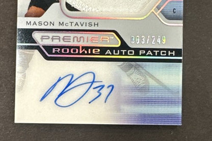 2021-22 Upper Deck Premier Mason McTavish Acetate Rookie Patch Auto /249 Mint