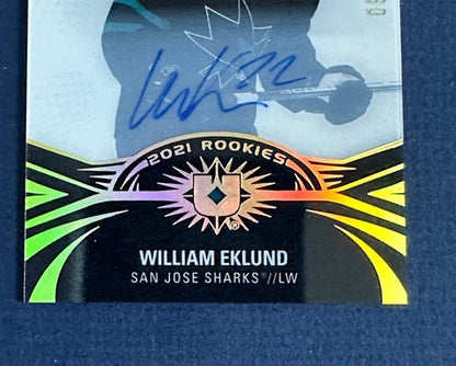 2021-22 Upper Deck Ultimate Introductions William Eklund Mint Auto /10 Sharks