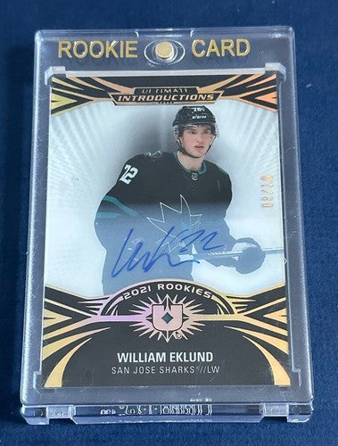 2021-22 Upper Deck Ultimate Introductions William Eklund Mint Auto /10 Sharks