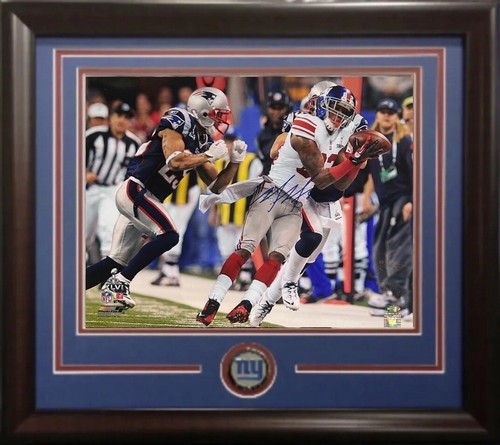 Mario Manningham Signed 16x20 Framed Photo Sb XLVI Catch Giants Auto Steiner COA