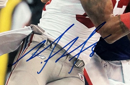 Mario Manningham Signed 16x20 Framed Photo Sb XLVI Catch Giants Auto Steiner COA