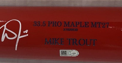 Mike Trout Signed Hickory Pro Maple MT27 Red Goat Model Bat Angels Auto MLB COA