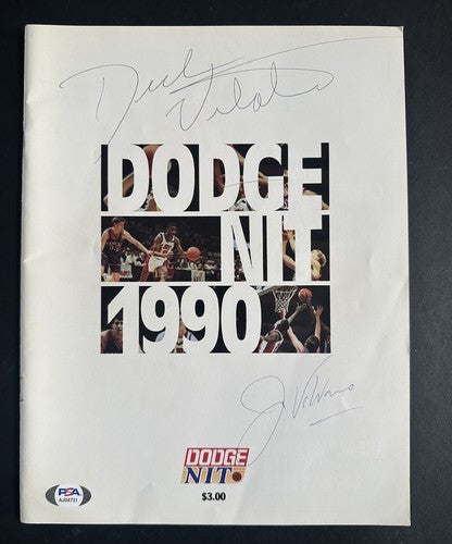 Jim Valvano & Dick Vitale Signed Ncaa Program Nit Mint Autograph Ncaa Psa Coa