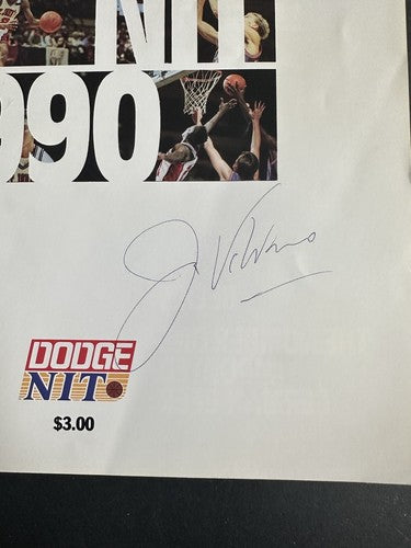 Jim Valvano & Dick Vitale Signed Ncaa Program Nit Mint Autograph Ncaa Psa Coa
