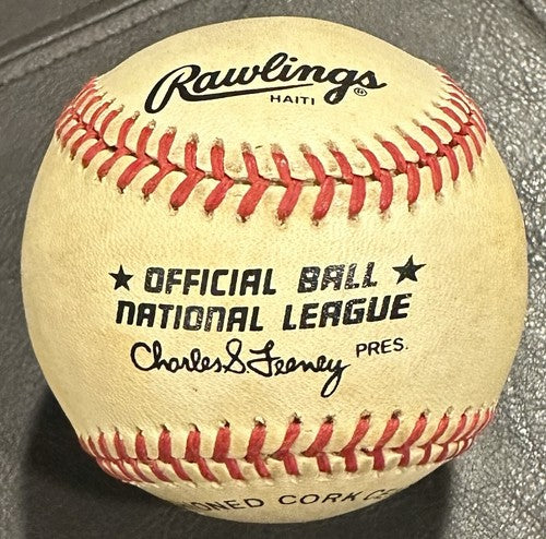 Lenny Dykstra Ray Knight NL Feeney Baseball 1986 Mets Early Autograph WS MVP COA