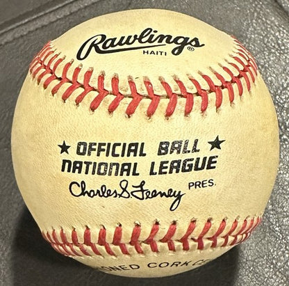 Lenny Dykstra Ray Knight NL Feeney Baseball 1986 Mets Early Autograph WS MVP COA