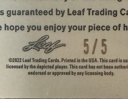 2022 Leaf Metal Draft Bailey Zappe Armed Dangerous Auto Zebra 5/5 SGC 9.5/10 RC