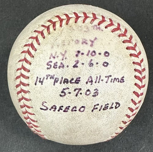 2003 Yankees 5/7/03 Game Used Official MLB Baseball Joe Torre 1603 Wins CBM COA