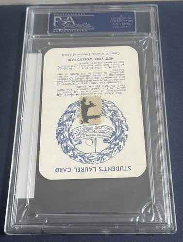 Dolph Camilli SIGNED 1939 World’s Fair Laurel Card Brooklyn Dodgers Mvp Auto Psa