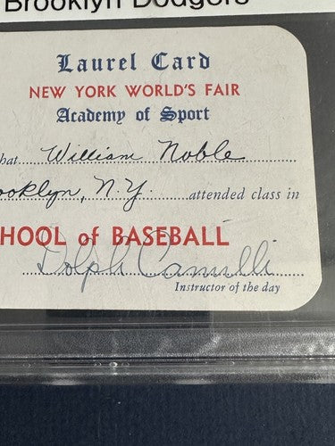 Dolph Camilli SIGNED 1939 World’s Fair Laurel Card Brooklyn Dodgers Mvp Auto Psa