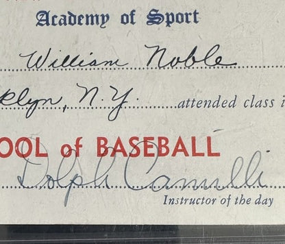 Dolph Camilli SIGNED 1939 World’s Fair Laurel Card Brooklyn Dodgers Mvp Auto Psa