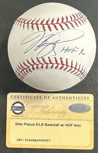 Mike Piazza Signed Official MLB Baseball Mets HOF 16 Autograph Steiner MLB COA