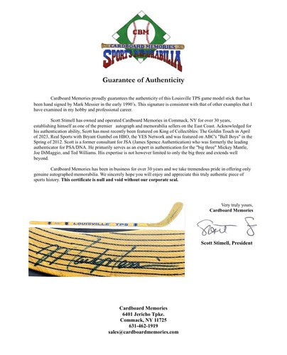 Mark Messier Signed Louisville TPS Game Model Rangers Stick Early Auto Goldin