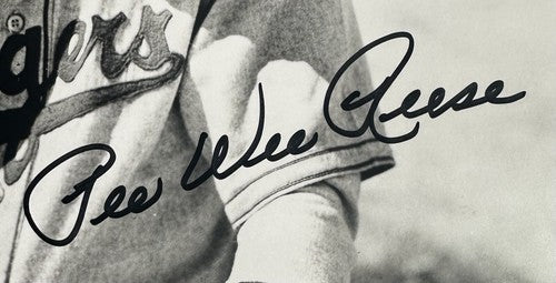Pee Wee Reese Signed 8x10 Hof Library Photo Mint Auto Brooklyn Dodgers PSA COA