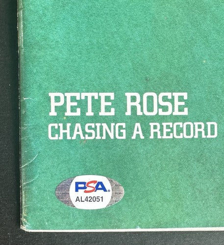 Pete Rose Signed 1985 Cincinnati Reds Scorebook Full Magazine 4192 Auto PSA COA