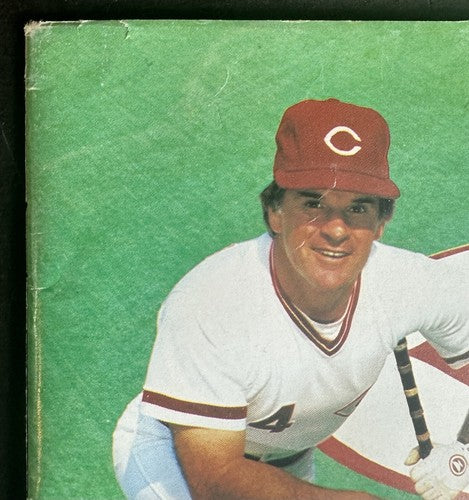 Pete Rose Signed 1985 Cincinnati Reds Scorebook Full Magazine 4192 Auto PSA COA