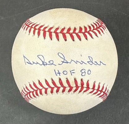 Duke Snider Signed Official NL Baseball Dodgers HOF 80 Mint Autograph PSA COA