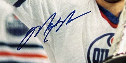 Wayne Gretzky Messier Lowe Signed 16x20 Framed Photo Oilers Stanley Cup Auto WGA