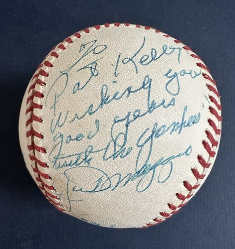 Joe Dimaggio Signed Official  Baseball To Pat Kelly Yankees Player 1/1 Auto Psa