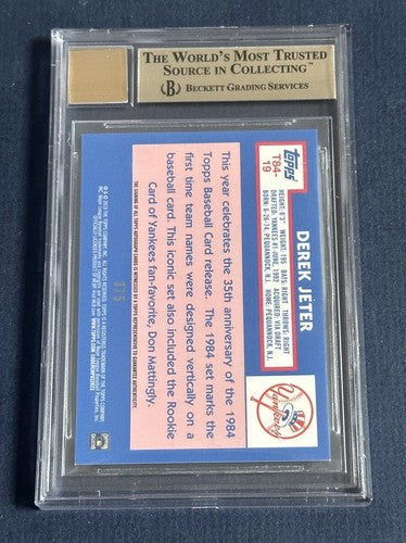 2019 Topps Silver Pack Chrome Derek Jeter Red Refractor Bgs 9.5 10 Auto /5 Mint